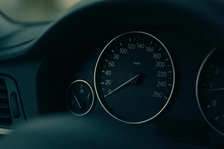 Tachometer im Armaturenbrett eines Autos